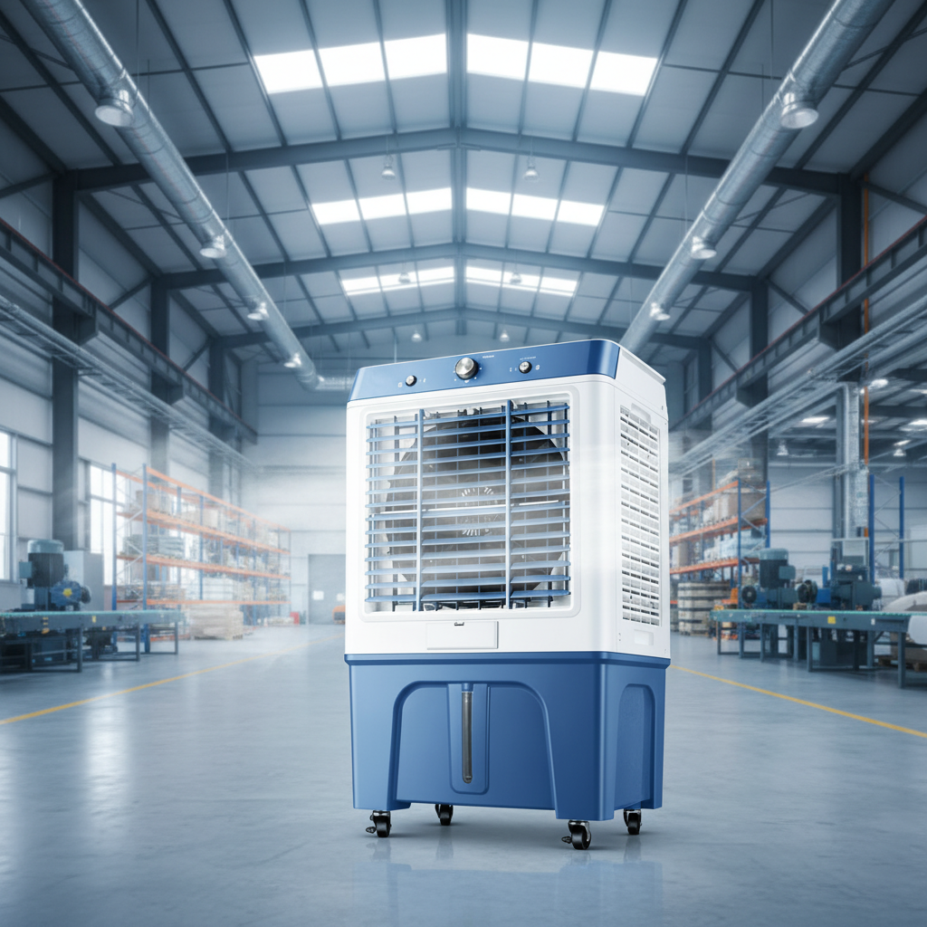 1 (3) Airflow Industrial Portable Evaporative Cooler Cool air Cooler Household Moving Fan - Image 1